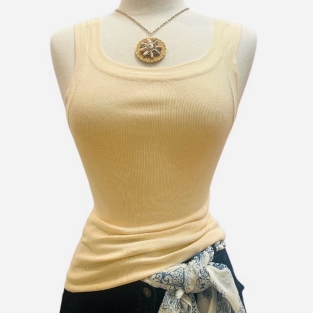 NWOT- ZARA- Cream Ribbed Sweater Tank Top